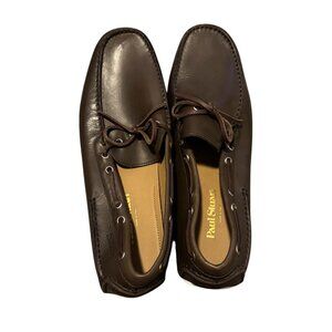 Paul Stuart Brown Leather Boat Moccasin Shoe Loafer Size 10 Mens